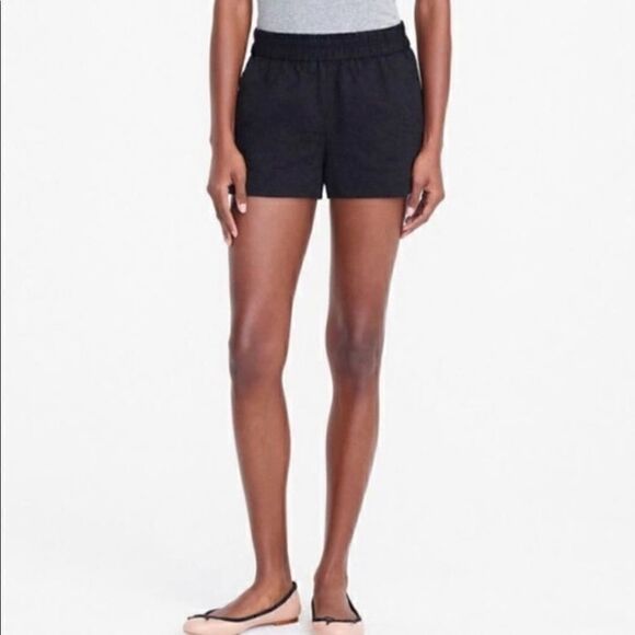 J. CREW Black Jacquard Boardwalk Pull-on 3" shorts - Picture 2 of 8